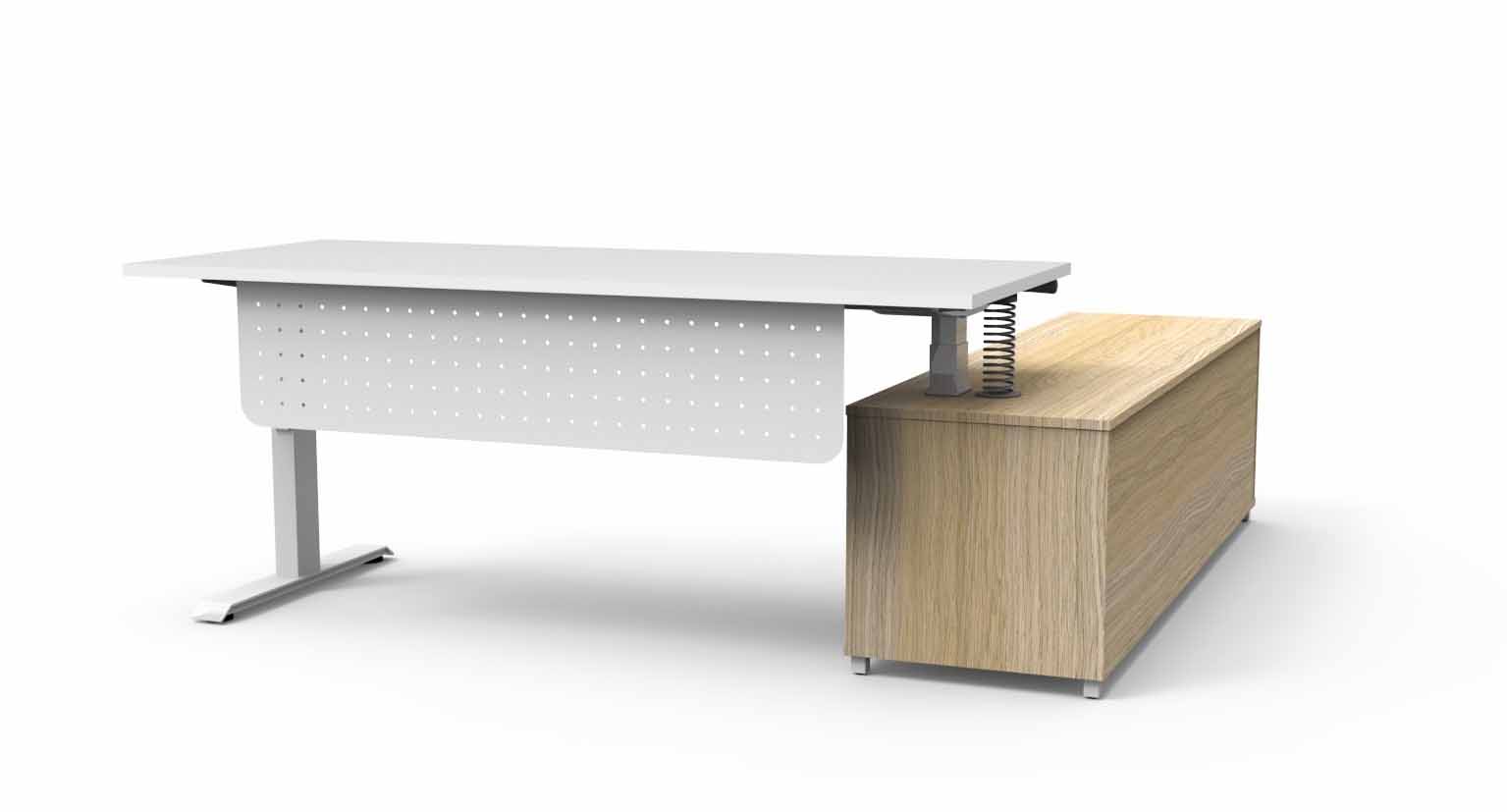 Boost+ Height Adjustable Executive Desk - with Modesty